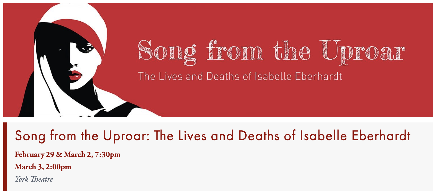 Song from the Uproar: The Lives and Deaths of Isabelle Eberhardt