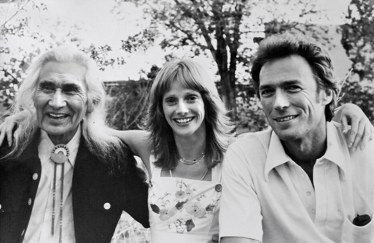 Chief Dan George 1976 with Sondra Locke and Clint Eastwood