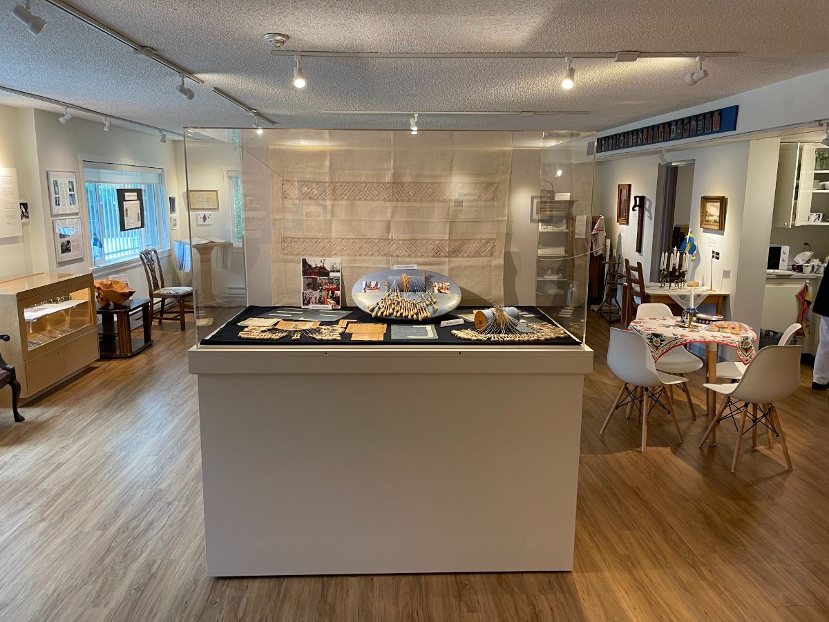 Large glass display case at the Swedish Heritage in BC 