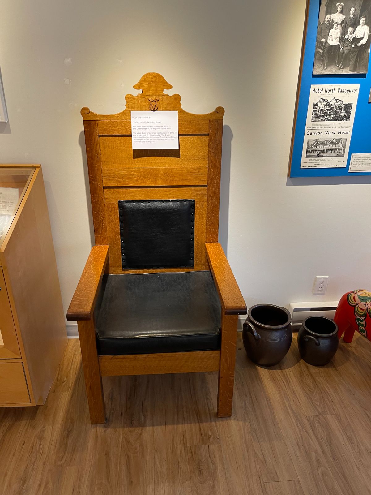 Angique lodge chair in the Swedish Heritage in BC Museum