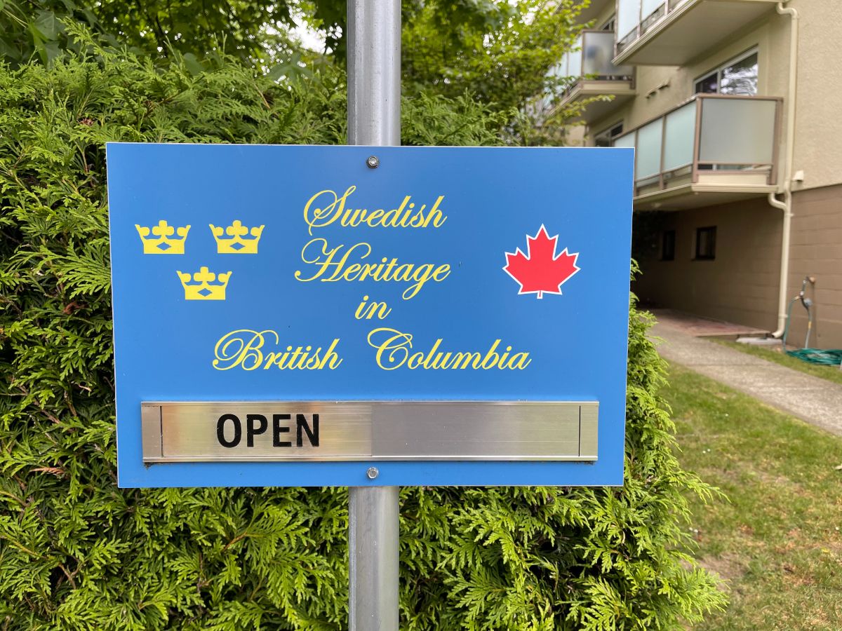 Swedish Heritage in BC sign