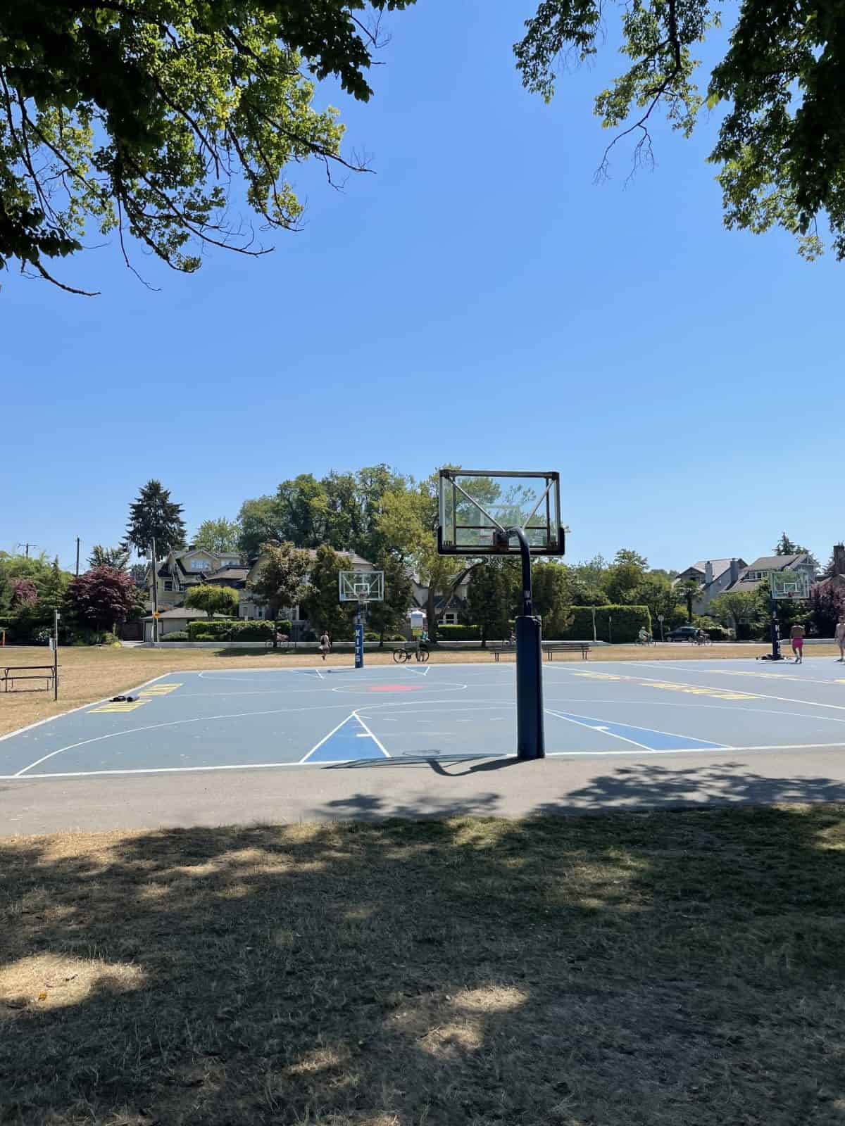 basketball court at kits beach in vancouver