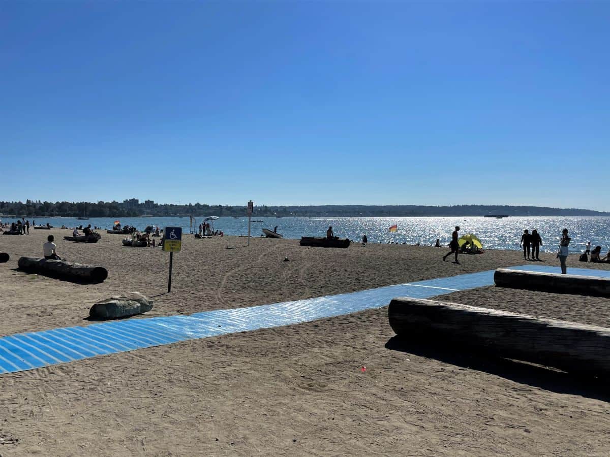 English bay beach wheelchair mat in vancouver