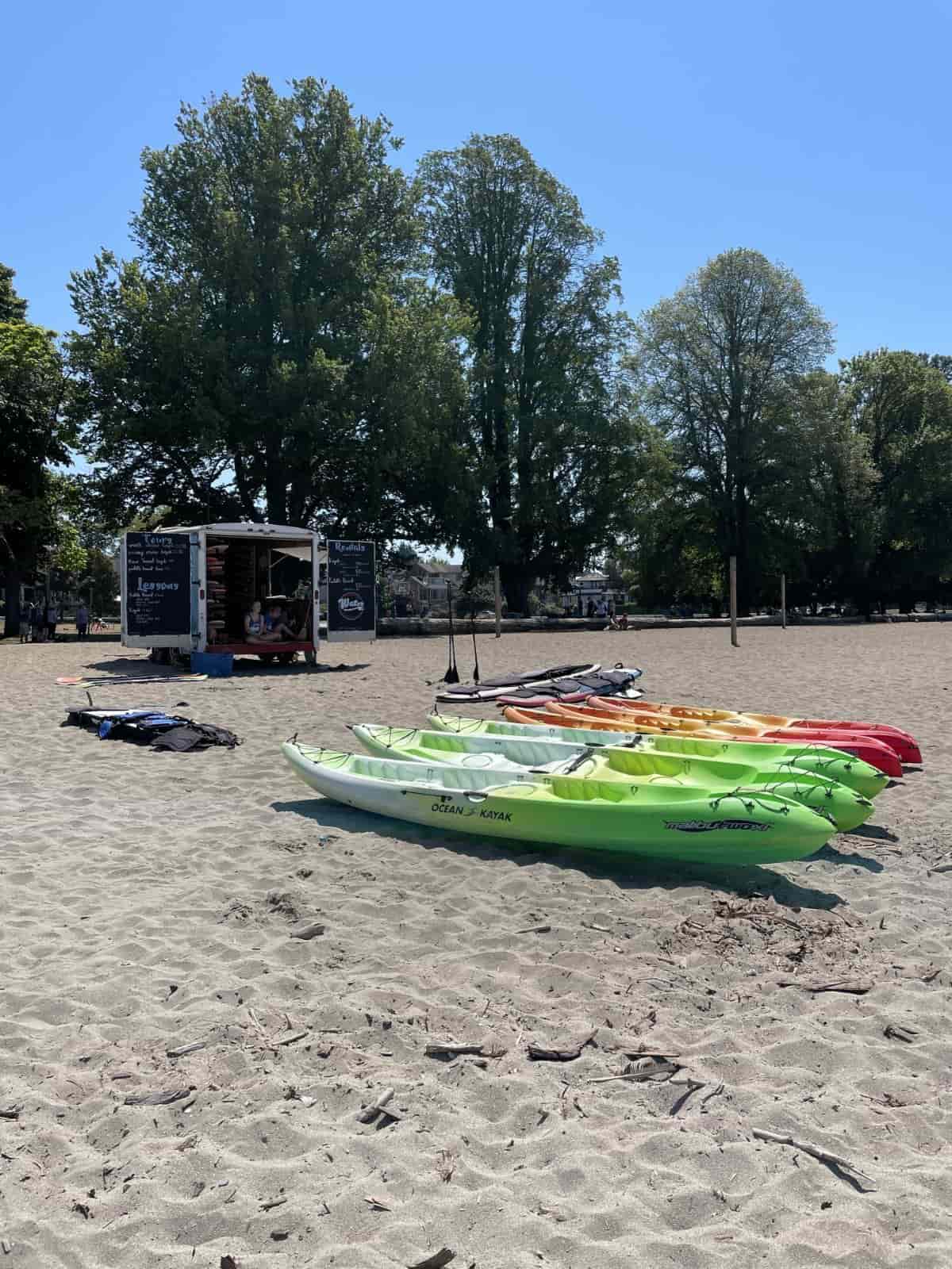 Vancouver water adventures rental at kits beach in vancouver