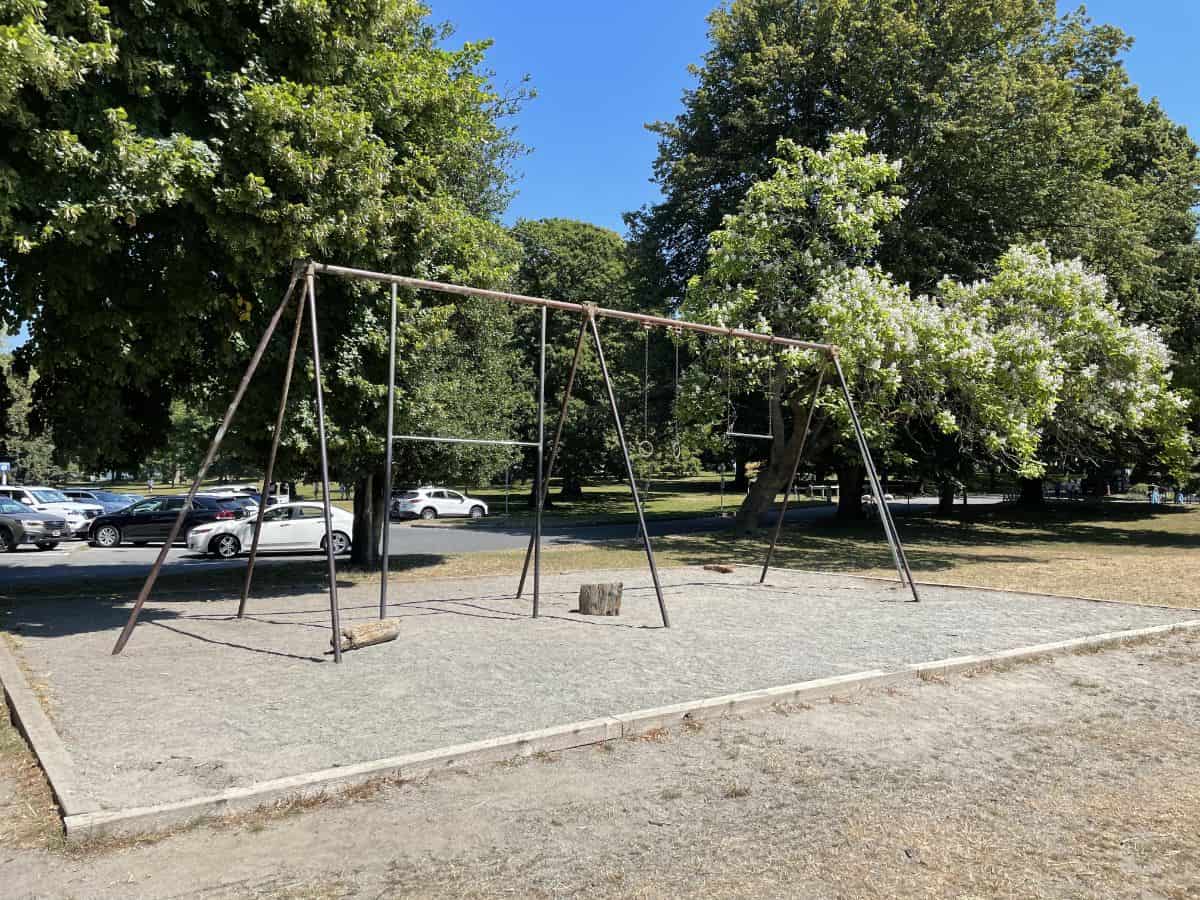 Outdoor fitness equipment at kits beach in vancouver