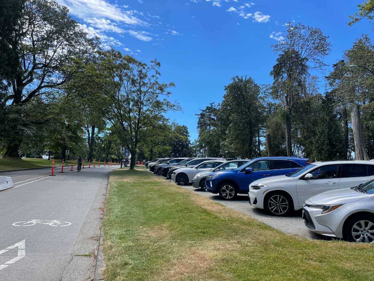 parking lot at second beach in vancouver