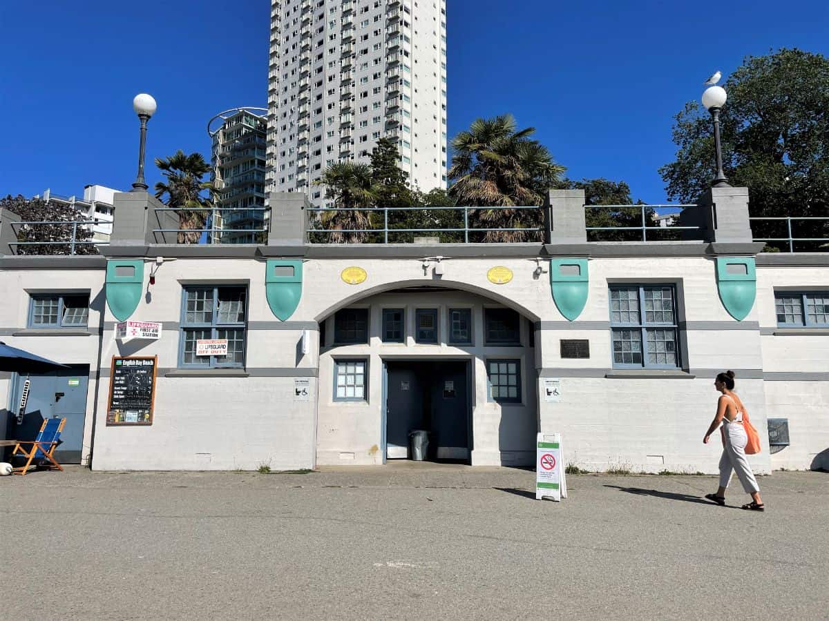 public restrooms at english bay beach in vancouver