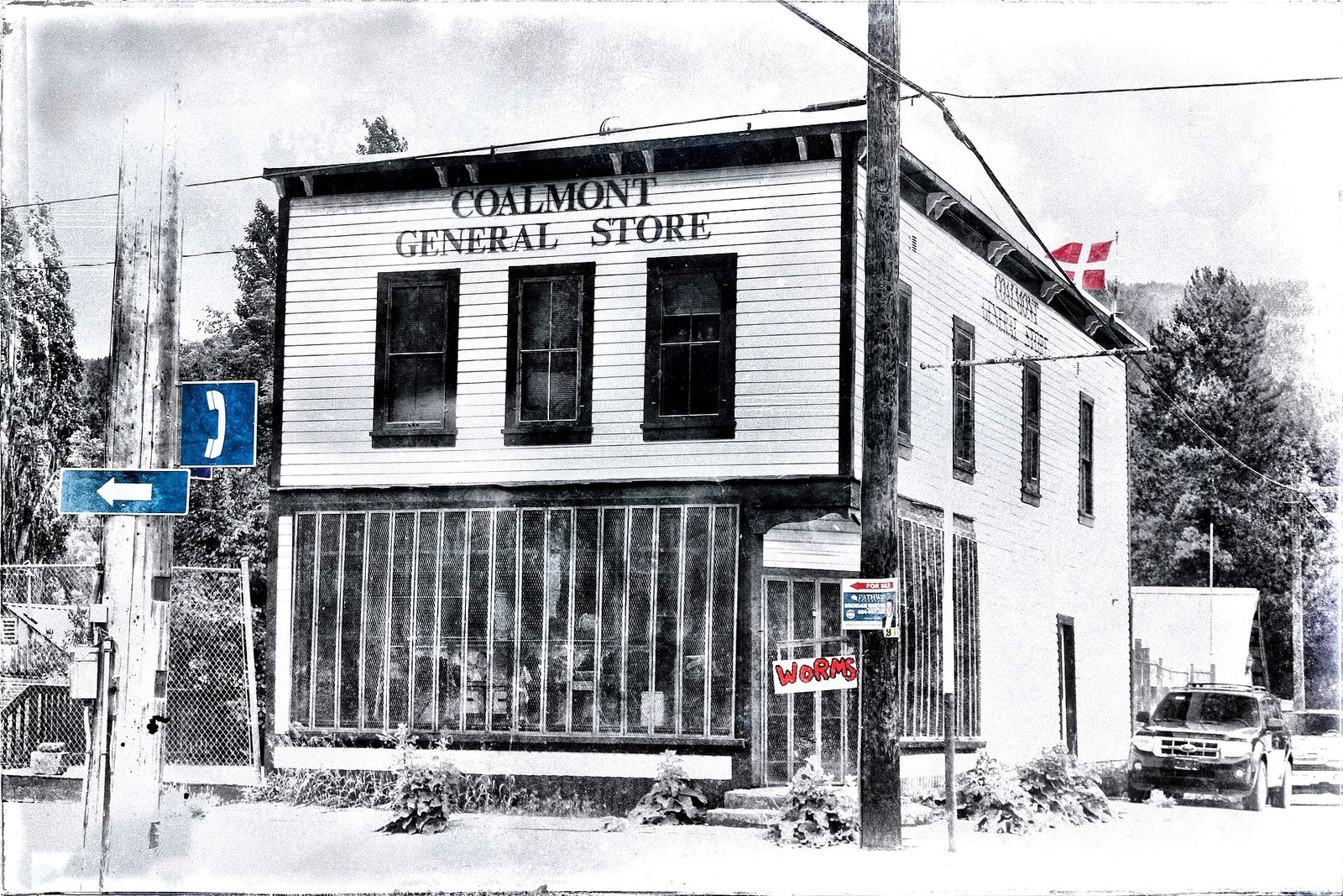 Historic Coalmont General Store building in Coalmont, BC