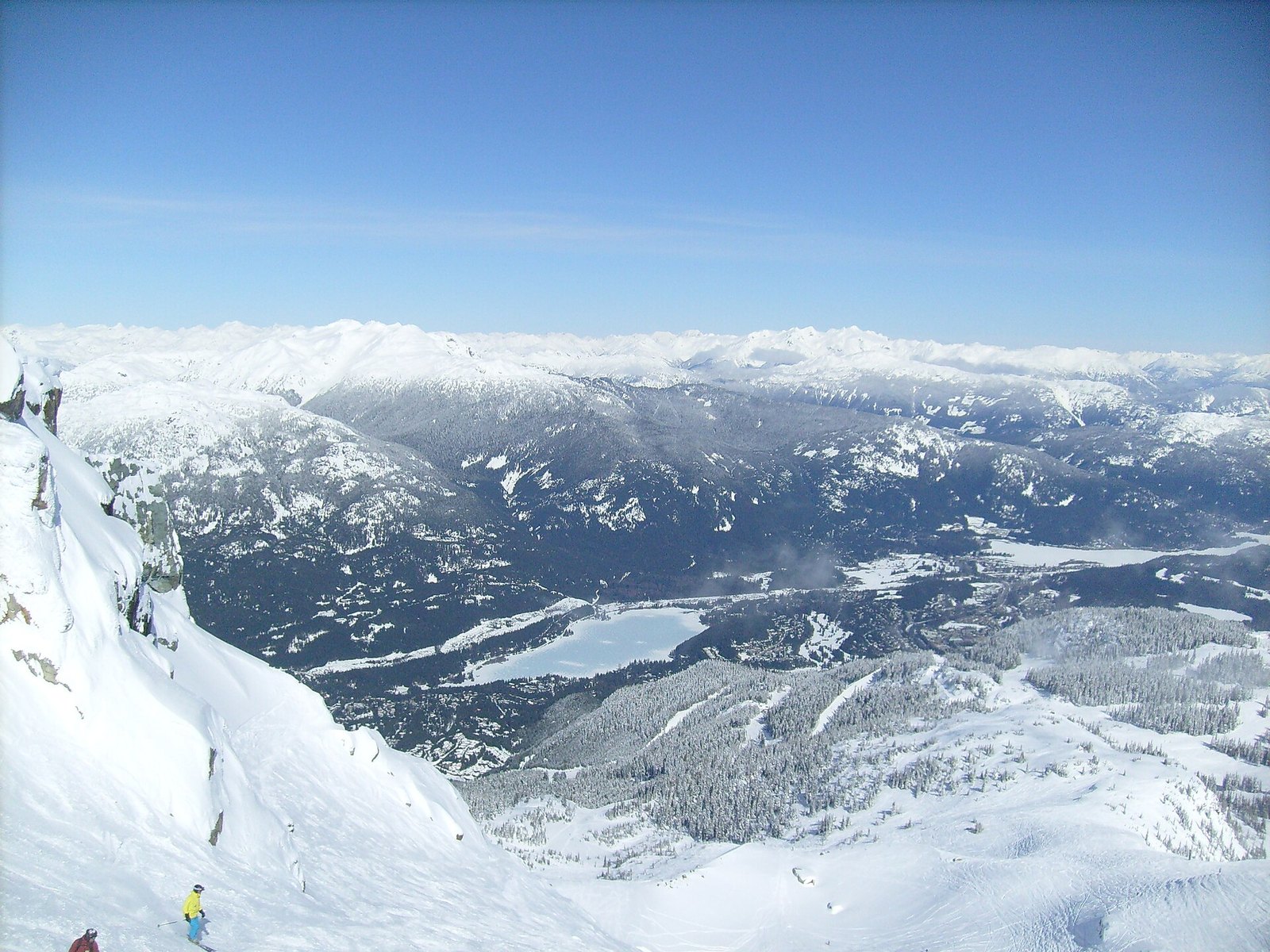 Frozen Alta Lake and Whistler Valley seen from Whistler Mountain