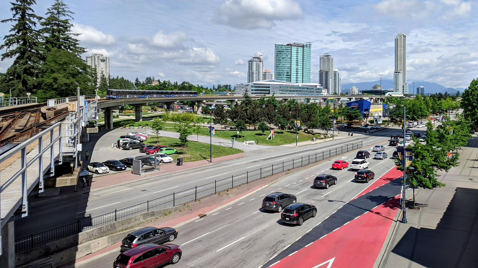 SkyTrain and King George Boulevard in Surrey City Centre