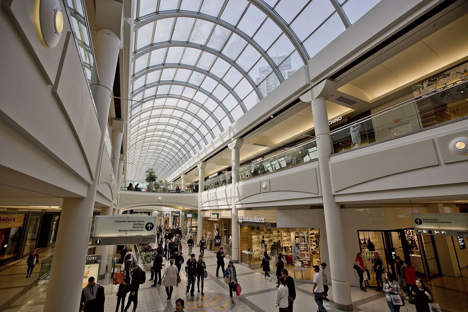 Inside today's Metropolis at Metrotown, which absorbed the old Eaton Centre