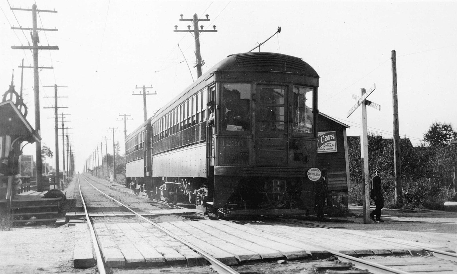 The Central Park interurban, and SkyTrain on the same route (South Burnaby)