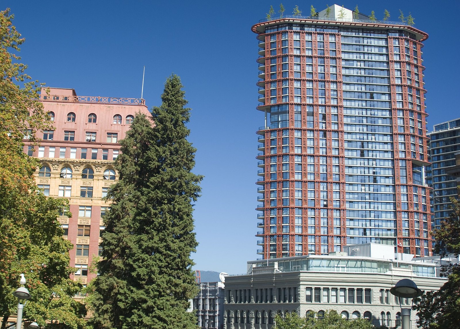Dominion Building, Flack Block and tower near Victory Square, Vancouver