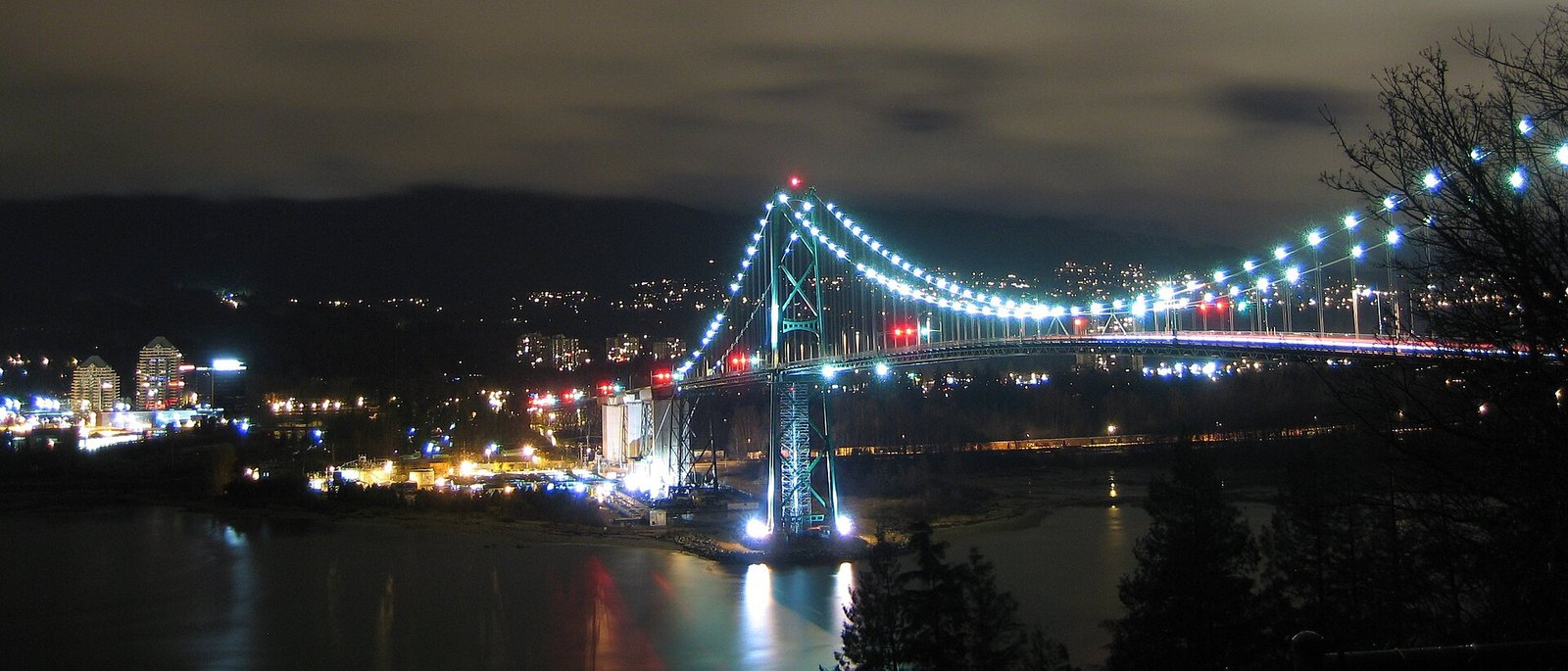The Lions Gate Bridge Lights Going On for Expo 86 (Lions Gate Bridge)