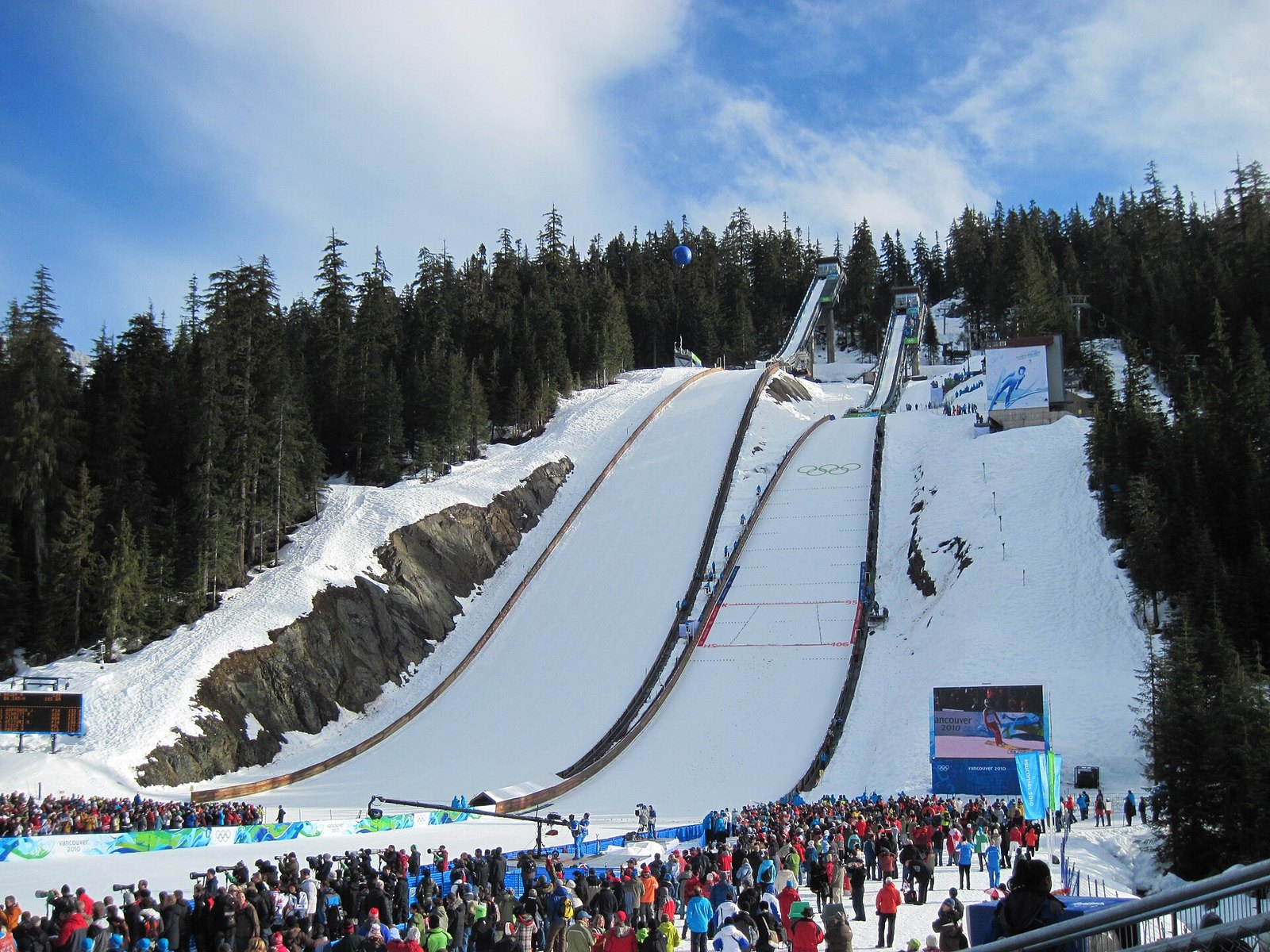 Olympic ski jumps at Whistler Olympic Park during 2010 Games