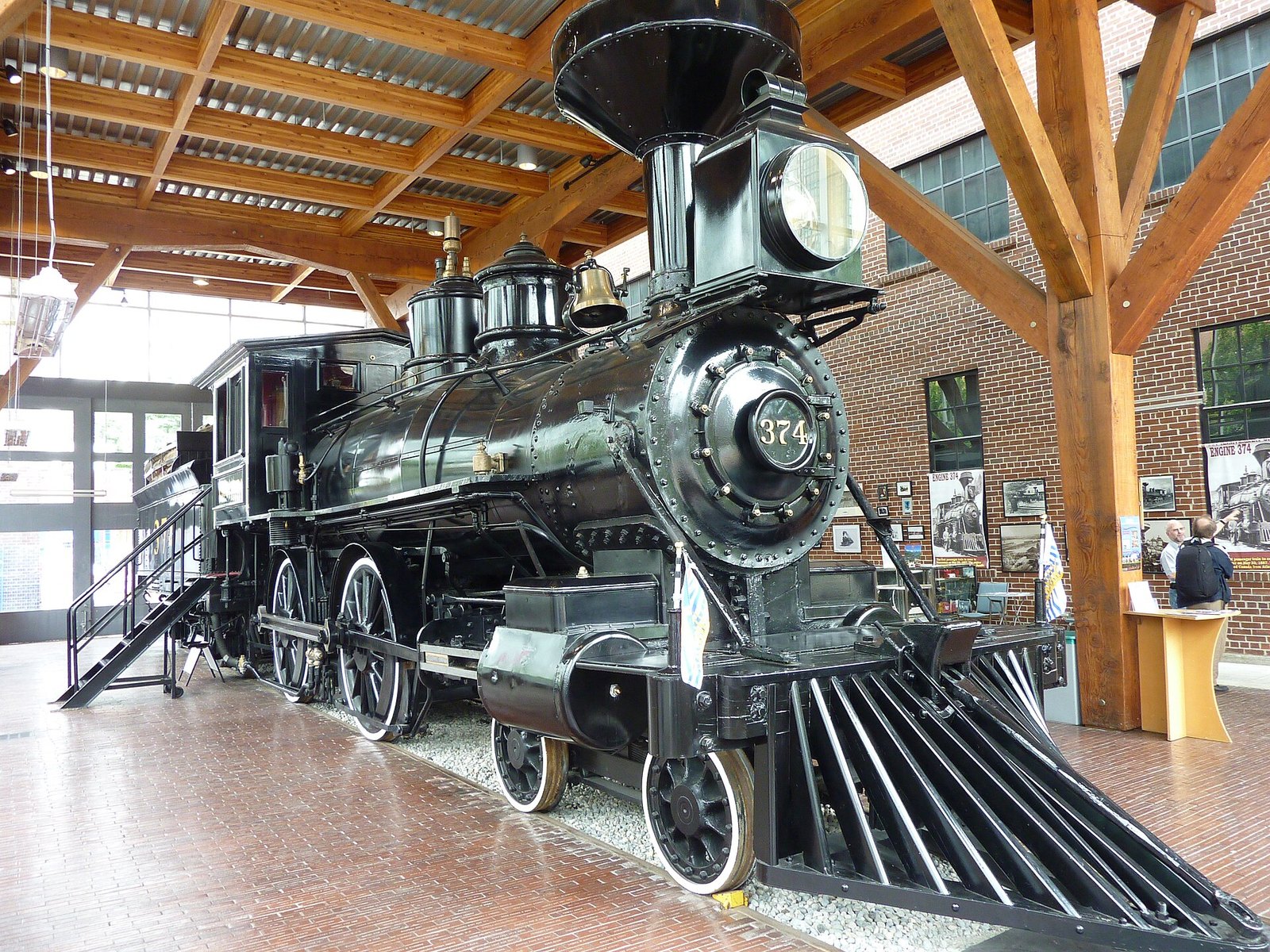 CPR Engine 374 in its pavilion at the Roundhouse, Yaletown, Vancouver