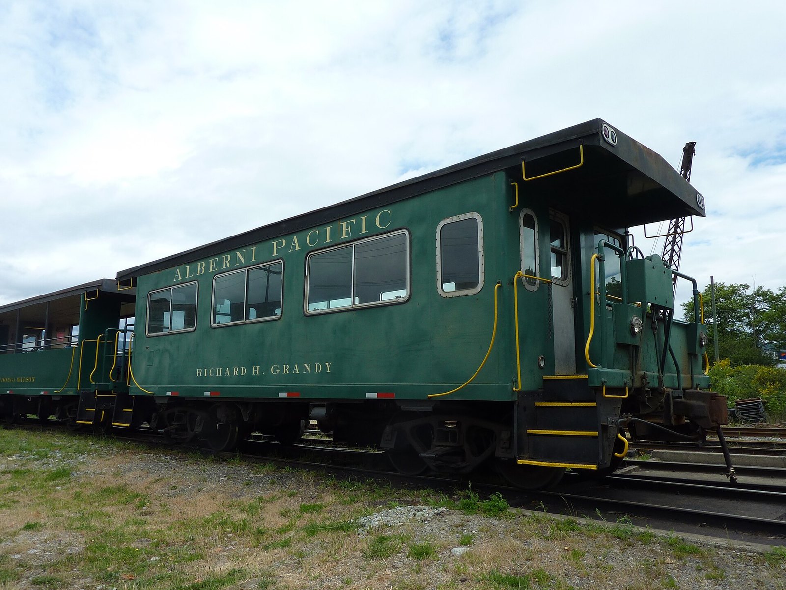 Alberni Pacific Railway car on the tracks in Port Alberni, 2011