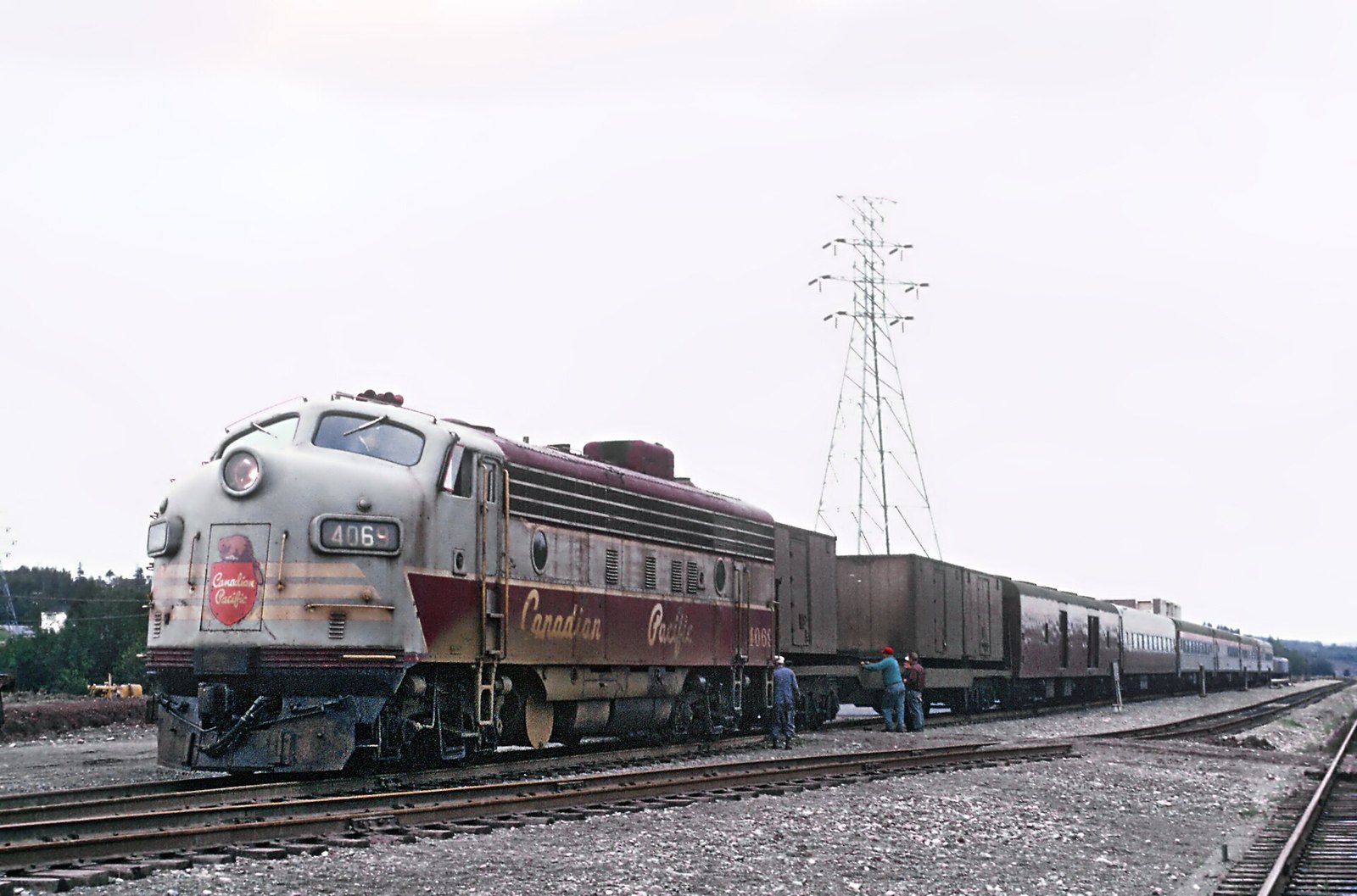Canadian Pacific FP7 passenger diesels, the same type as the museum's CP 4069, in CP service
